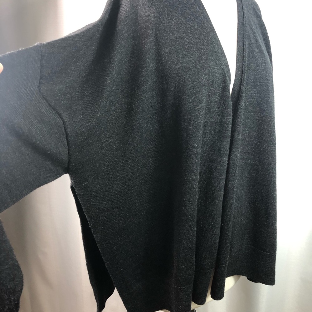 Allsaints Charcoal Merino Cardigan Vented Sides L - Picture 2 of 8